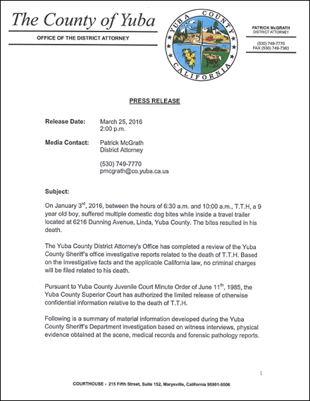McGrath Yuba County dog mauling
